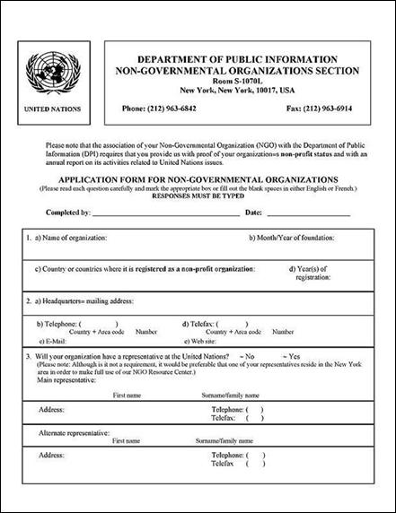 UN application NGO