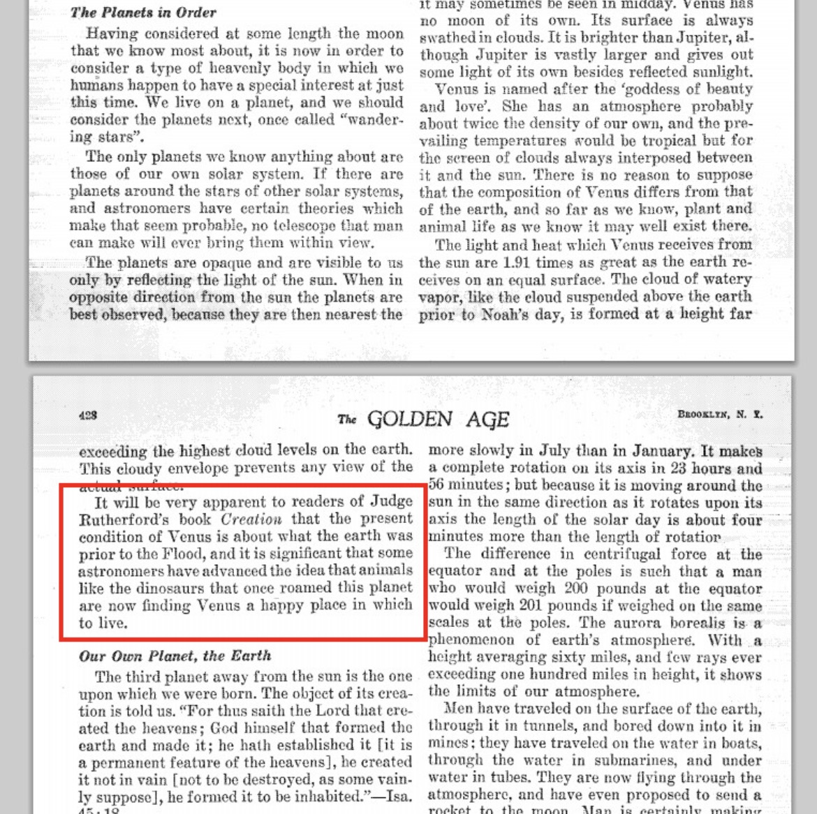 Vénus dinosaures Golden Age 01/April/1931 p.428