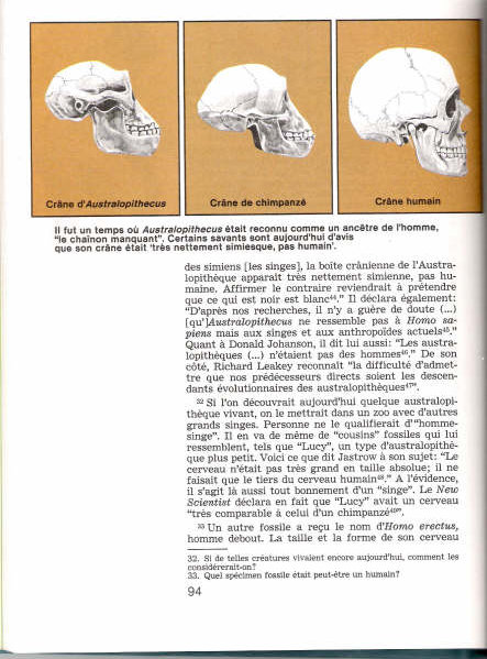Book Creation p. 94 1985 Watchtower. Fake chimp skull