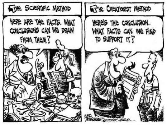 Meme, scientific vs creationist method